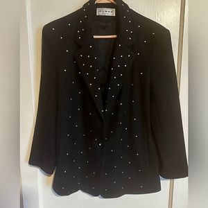 Vintage Dumas Sparkle Black Wool Blazer - (Unmarked size Small/Medium)
